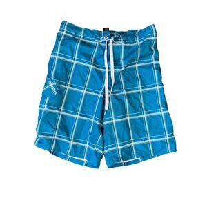 OP Ocean Pacific Plaid Board Swim Shorts US Men's M